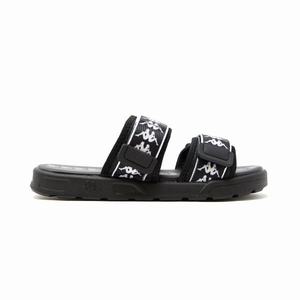 Kappa 222 Banda Aster 1 Sandals Black White | 61570-OIVZ