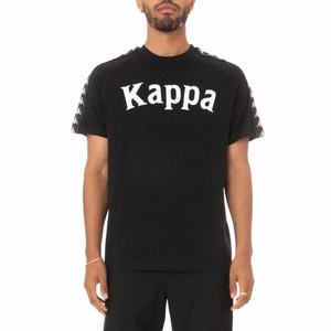 Kappa 222 Banda Balima T Shirts Black White | 14208-OBEG