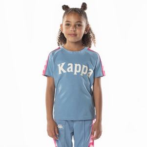 Kappa 222 Banda Balima T Shirts Light Blue Pink | 71954-MZCD