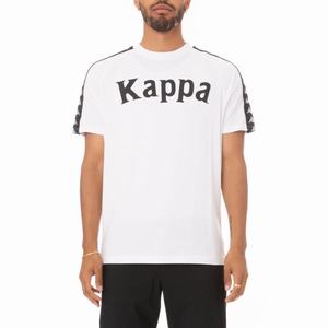 Kappa 222 Banda Balima T Shirts White Black White | 10249-DHCQ