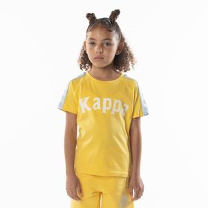 Kappa 222 Banda Balima T Shirts Yellow Light Blue | 81934-XUOQ