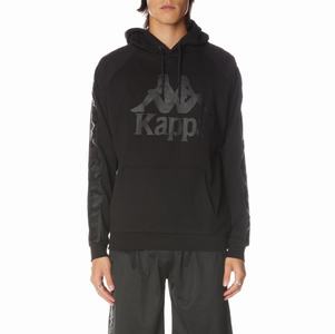 Kappa 222 Banda Hurtado 2 Hoodie Black | 65739-VJBD