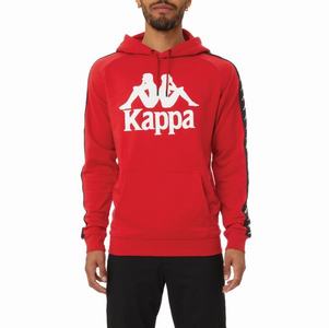 Kappa 222 Banda Hurtado 2 Hoodie Red Black | 01367-ATYO