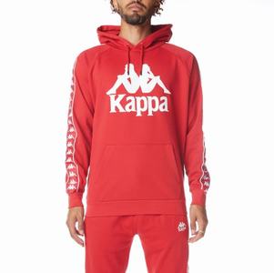 Kappa 222 Banda Hurtado 2 Hoodie Red White | 50846-EPRY