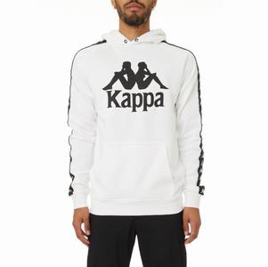 Kappa 222 Banda Hurtado 2 Hoodie White Black | 12035-PZUQ