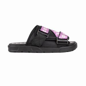 Kappa 222 Banda Mitel 1 Sandals Black Purple | 84359-UCRX