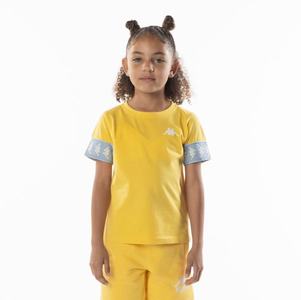 Kappa 222 Banda Niji 2 T Shirts Yellow Light Blue | 73659-YFZM