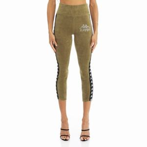 Kappa 222 Banda Slit Leggings Green Olive | 51673-CYNZ