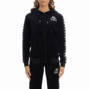 Kappa 222 Banda Stech Zip Hoodie Black | 85473-LEJS