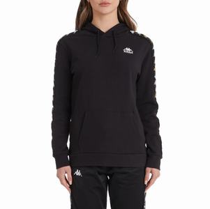 Kappa 222 Banda Thebundaberg Hoodie Black | 63781-RMWJ