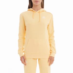 Kappa 222 Banda Thebundaberg Hoodie Light Yellow White | 23154-PKWM