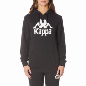 Kappa Authentic Ambanja Hoodie Black | 50148-QEKD