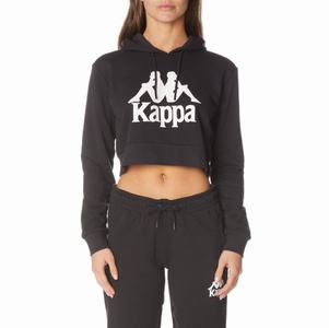 Kappa Authentic Ambatobeny Hoodie Black | 85941-SRMI