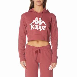 Kappa Authentic Ambatobeny Hoodie Burgundy | 37214-DSQY