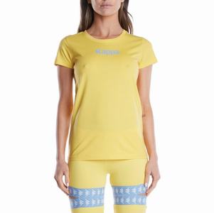 Kappa Authentic Amboasary T Shirts Yellow Light Blue | 25930-MUFV