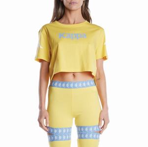 Kappa Authentic Amilk T Shirts Yellow Light Blue | 32964-OTRB