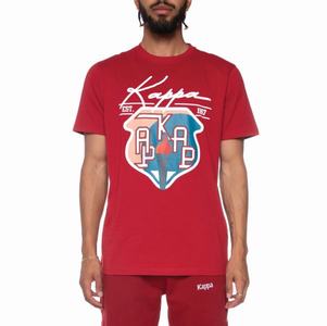 Kappa Authentic Bergen T Shirts Burgundy | 04618-DOIB