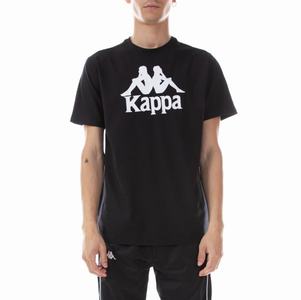 Kappa Authentic Estessi T Shirts Black White | 04973-EPHY