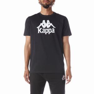 Kappa Authentic Estessi T Shirts Black White | 63109-QJLP