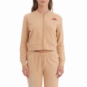 Kappa Authentic Ginkle Cropped Track Jackets Beige | 28371-PAVT