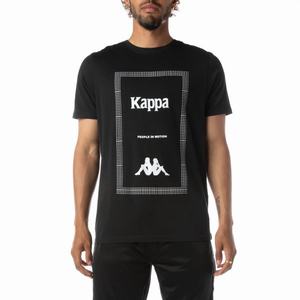 Kappa Authentic Graphik Graphy T Shirts Black | 19504-ESVU