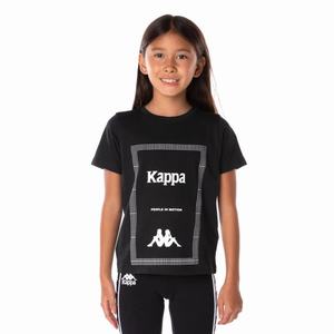 Kappa Authentic Graphik Graphy T Shirts Black | 73205-YUTZ