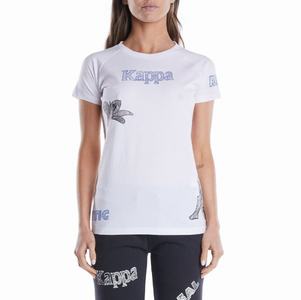 Kappa Authentic Graphik Tibi T Shirts White | 26357-HKGV