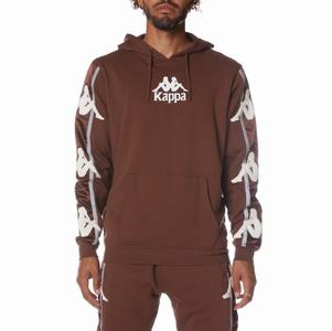 Kappa Authentic Hall Hoodie Brown White | 96580-XACH