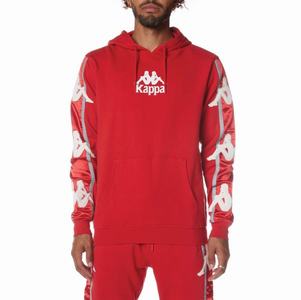 Kappa Authentic Hall Hoodie Red White | 21540-RXCQ