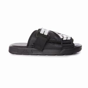 Kappa Authentic Jpn Ridew 1 Sandals Black White | 89612-PNHE