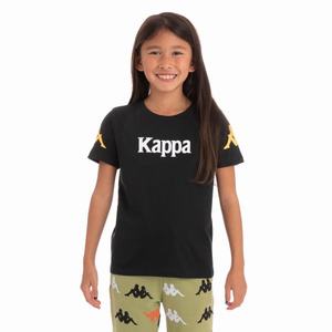 Kappa Authentic Paroo T Shirts Black | 43576-XNQF