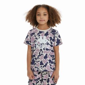 Kappa Authentic Pyllo T Shirts Navy Purple | 39470-XUGD