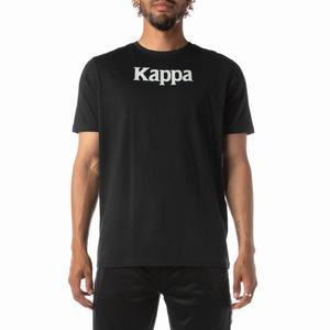 Kappa Authentic Runis T Shirts Black Grey | 03564-RFQA