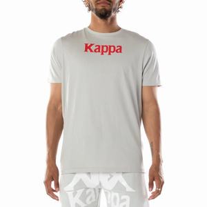 Kappa Authentic Runis T Shirts Grey Red | 20516-PJZM