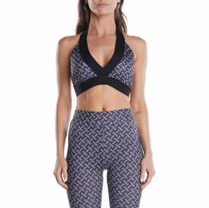 Kappa Authentic Thanos Sports Bra Black Brown | 15874-YQBH