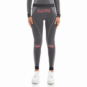 Kappa Authentic Trybunalski Knit Leggings Black Red | 17639-FIRK