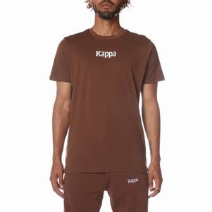 Kappa Authentic Vornit T Shirts Brown | 89345-IAOH