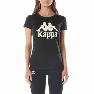 Kappa Authentic Westessi T Shirts Black Brown | 96542-UNJE