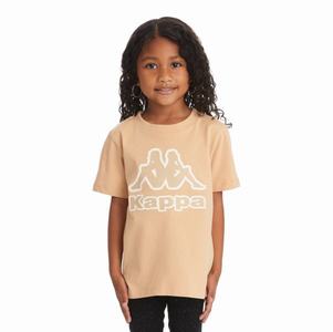 Kappa Logo Bant T Shirts Beige | 04397-LKMF