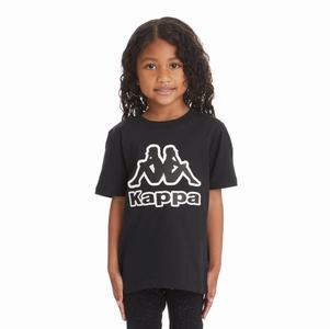 Kappa Logo Bant T Shirts Black | 06218-MKJX