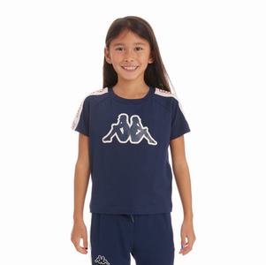 Kappa Logo Tape Avirec 2 T Shirts Navy | 10675-VUYO