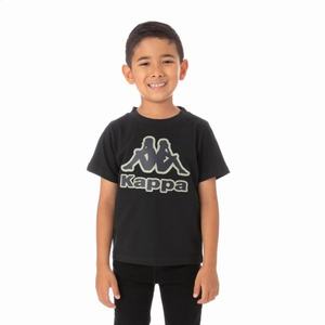 Kappa Logo Tape Bant T Shirts Black | 18206-ESRZ