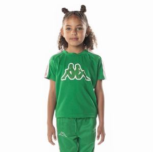 Kappa Logo Tape Davirec T Shirts Green | 84029-FGVA