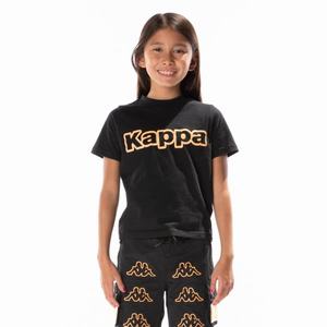 Kappa Logo Tape Erco T Shirts Black Orange | 35108-EQRG