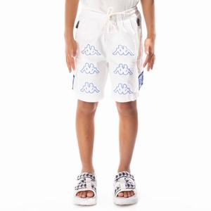 Kappa Logo Tape Esso Cargo Shorts White Blue | 16953-IKDQ