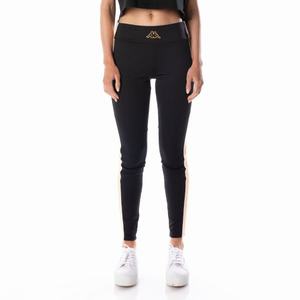 Kappa Logo Tape Eva Leggings Black Light Orange | 13840-YLVQ