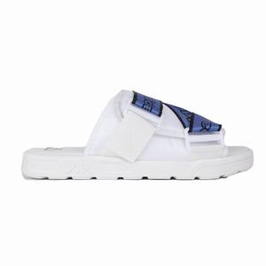 Kappa Logo Tape Kalpi Sandals White Blue | 21657-TPCA