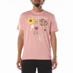 Kappa Logo Tutto T Shirts Light Pink | 41280-IMZQ