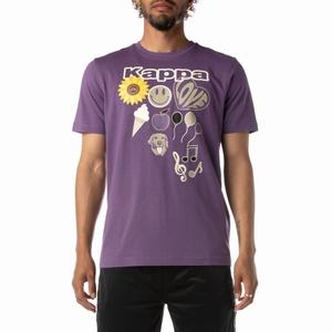 Kappa Logo Tutto T Shirts Purple | 83657-QXCR