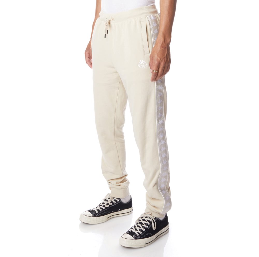 Kappa 222 Banda Alanz 2 Sweatpants Beige White | 94723-YIRT